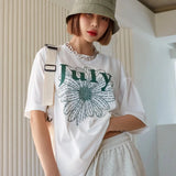 July Sunflower Graphic T-Shirts