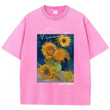 Vincent Sunflower Print Casual UNISEX T-Shirts