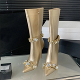 Camella Rhinestone Embellished Boots