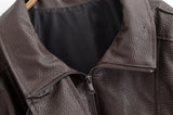 Diane Stand Collar Faux  Leather Bomber Jacket