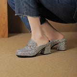 Misty Glitter Metallic Clog Mules