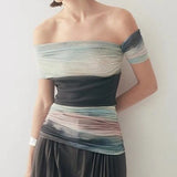 Limo Tie Dye Off the Shoulder Tissue Top