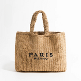 Paris Straw Knit Shopper Totes