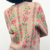 Emilee Sweet Floral Intarsia Cardigan Sweater