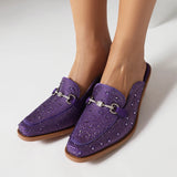 Abertina Crystal Sequin Loafer Clog Mules
