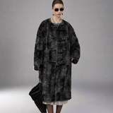 Elina Gradient Tie-dye Faux-Mink Fur Toggle Coat