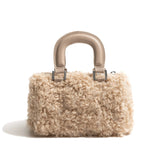 Ona Faux Lambs Wool Mini Bowling Handbag