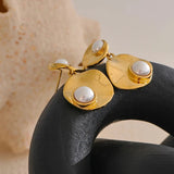 Cara Elegant Imitation Mother Of Pearls Earrings