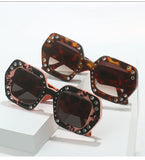 Tomei Rhinestone Square Sunglasses