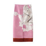 Monica Floral Pink Midi Pencil Skirt