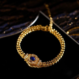 Luxe Vintage Antique Blue Stone CZ Bracelet