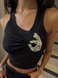 Karim Pinching Hand Applique Tank Tops