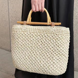 Blythe Bamboo Handle Straw Tote