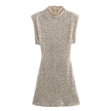 Erissa High Neck Sequin Mini Dress