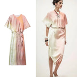 Sobie Tie Dye Satin Midi Dress