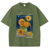 Vincent Sunflower Print Casual UNISEX T-Shirts