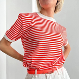 Kara Candy Color Breton Stipe Knit Tops