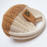 Two Tone Shell Shape Rattan Bag