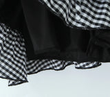 Aili Gingham Tierred Ruffles Mini Skirt