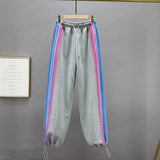 Chaya Ombre Tie-dye Striped Plush Sweatpants