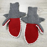 Shark Bite Knit Mittens