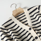 Karina Stripe Button Down Knit Dress