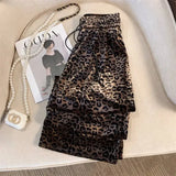 Lilian Leopard Velour Casual Pants