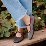 Sobia Velour Color Block Trim Ballet Flats