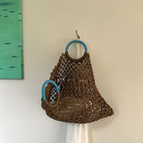 Suria Color Block Handle Crochet Basket Bag