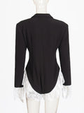 Caitlin Lace Trim Victorian Jumpsuit Blazer