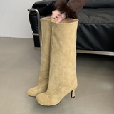 Savannah Round Toe Knee-High Faux Suede Boots