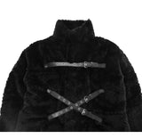 Diedre Biker Belted Faux Fur Coat