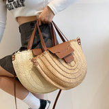 Syria Halfmoon Raffia Shoulder Bags - 2 Colors