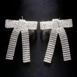 Crystal Rhinestone Bow Statement Earrings