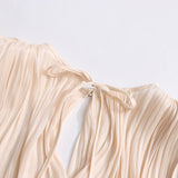 Heran Pleated Tie-Waist Chiffon Dress