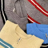 Milla Stpried Zip-Up Cardigan Sweater