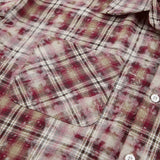 Wella Oversized Stained Effect Plaid Shirts