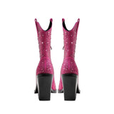 Caja Rhinestone Sequin Western Chelsea Boots