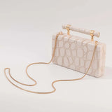Aerie Pebble Bar Handle Evening Box Clutch