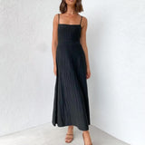 Fila Spaghetti Strap Ribbed Knit Maxi Dress