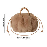 Kiania Faux Mink Pumpkin Bag