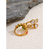 Kielo Cubic Zirconia Heart Charm Ring