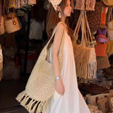 Taffe Bohemian Tassels Straw Hobo Bags  - 2 Colors