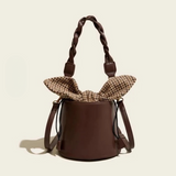 Manon Check Bow Tie Barrel Bag