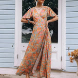 Karuna Floral Boho Wrap Maxi Dress