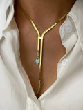 Solara Gold Plated Snake Tassel Choker Necklace