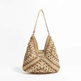 Esperanza Stripe Bohemian  Straw Hobo Bags  