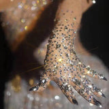 Noelia Luxe Rhinestones Mesh Gloves