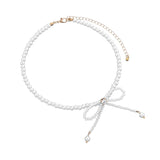 Chic Pearl Bow Knot Choker Necklace
