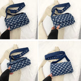 Casual Checked Denim Shoulder Bags
